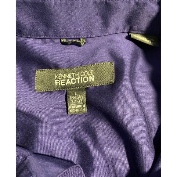 Kenneth Cole Men's Long Sleeve Dress Shirt Large Purple - Picture 3 of 5